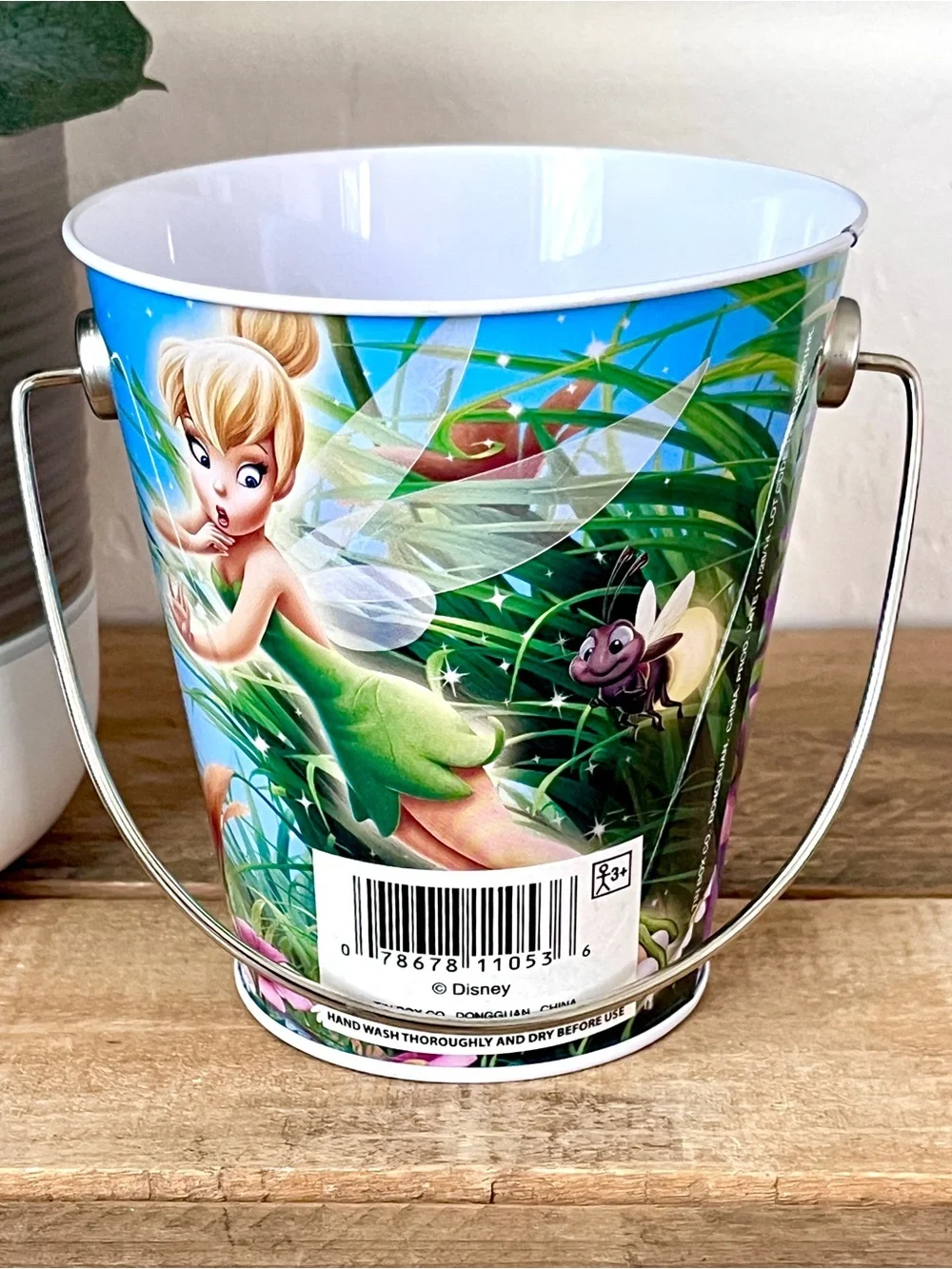Disney Fairies Tinkerbell Mini Metal Tin Bucket Flitterific Pail NWOT